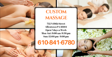 Masajistas en Allentown 4 masajista Custom Massage Spa en Allentown