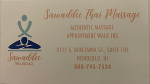 masajista SAWADDEE THAI MASSAGE en East Honolulu