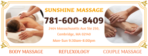 Major Massage 3 masajista Sunshine Massage en Cambridge